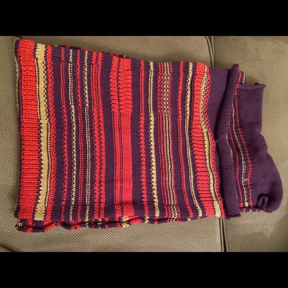 Pink and Purple Striped Winter Scarf